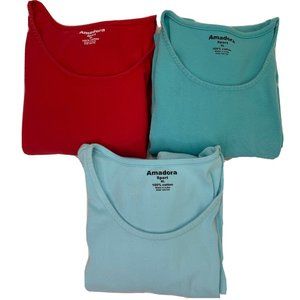 Lot of 3 Amadora Sports Womens Long Sleeve Shirt